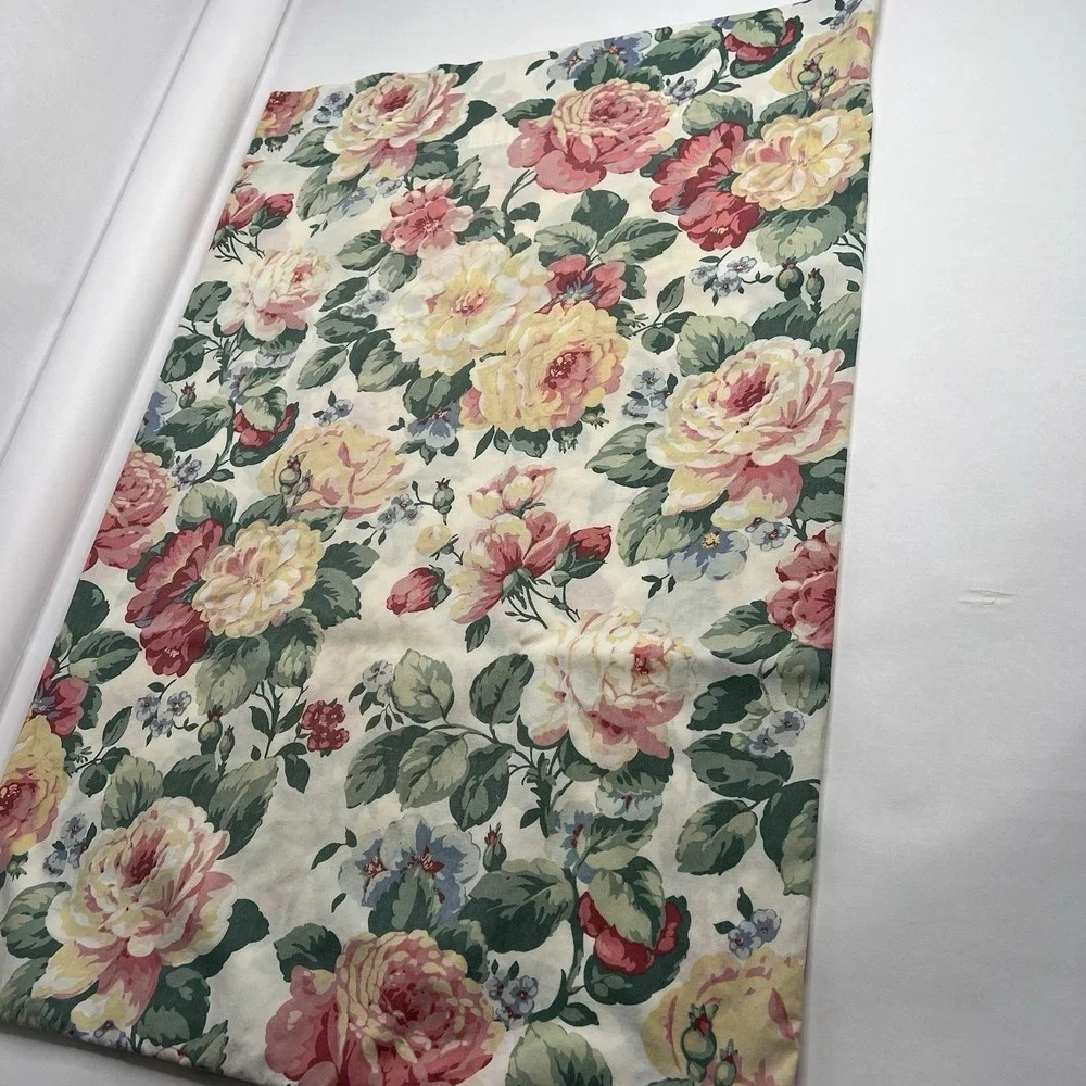 VINTAGE‎ Wamsutta STANDARD Pillow Case Made In U.S.A. Roses Floral Set For (4)